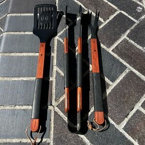 3 Piece Grilla Gear BBQ Grilling Tool Set Spatula Tongs and Fork
